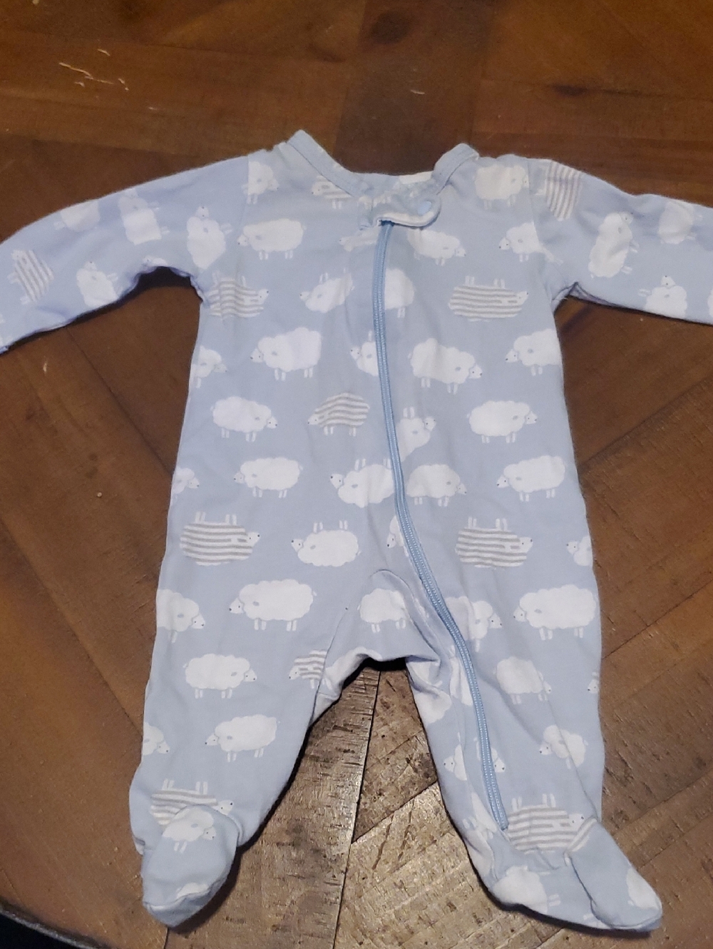 Carter's Blue Footed One-Piece with White Sheep Print